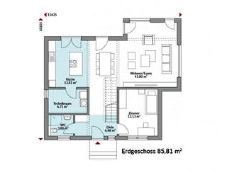 Fertighaus Park 156W von Danwood Schlüsselfertig ab 334200€, Stadtvilla Grundriss 1