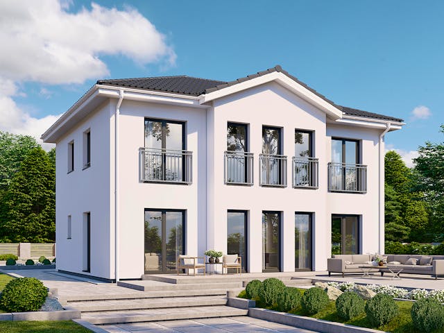 Fertighaus Park 167W von Danwood Schlüsselfertig ab 349500€, Stadtvilla Außenansicht 1