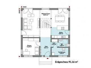 Fertighaus Park 180W von Danwood Schlüsselfertig ab 359900€, Stadtvilla Grundriss 1