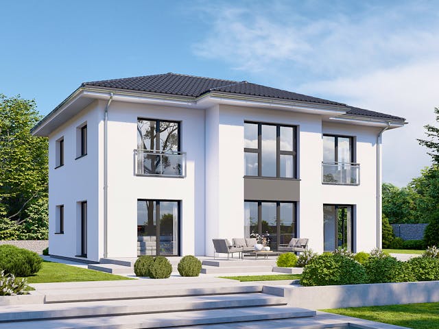 Fertighaus Park 196W von Danwood Schlüsselfertig ab 380600€, Stadtvilla Außenansicht 1 Fertighaus Park 196W von Danwood Schlüsselfertig ab 380600€, Stadtvilla Außenansicht 1