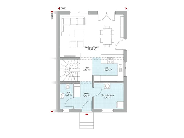 Fertighaus Partner 116W von Danwood Schlüsselfertig ab 269400€, Stadtvilla Grundriss 1