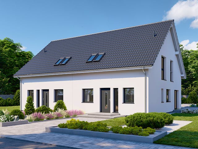 Fertighaus Partner 135 von Danwood Schlüsselfertig ab 286900€, Satteldach-Klassiker Außenansicht 1 Fertighaus Partner 135 von Danwood Schlüsselfertig ab 286900€, Satteldach-Klassiker Außenansicht 1