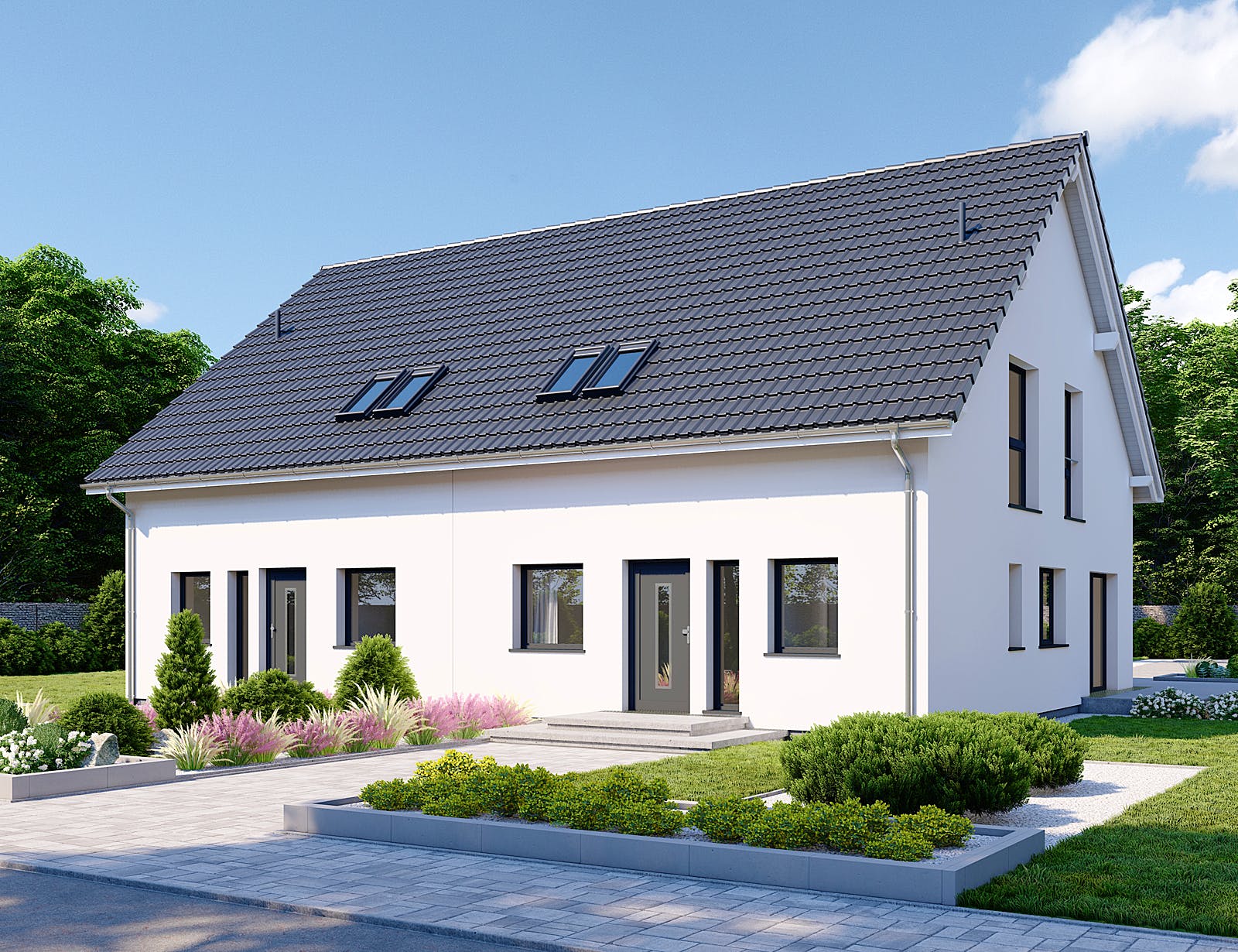 Fertighaus Partner 135 von Danwood Schlüsselfertig ab 258200€, Satteldach-Klassiker Außenansicht 1