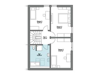 Fertighaus Partner 135 von Danwood Schlüsselfertig ab 286900€, Satteldach-Klassiker Grundriss 2