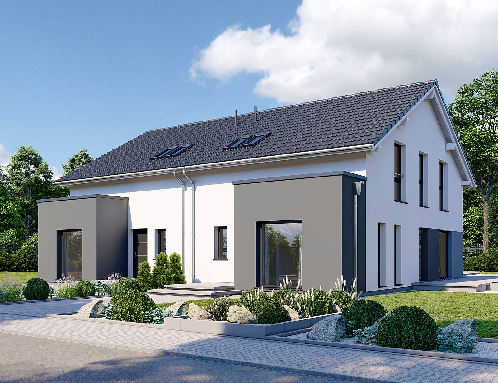 Fertighaus Partner 136 von Danwood Schlüsselfertig ab 250200€, Satteldach-Klassiker Außenansicht 1