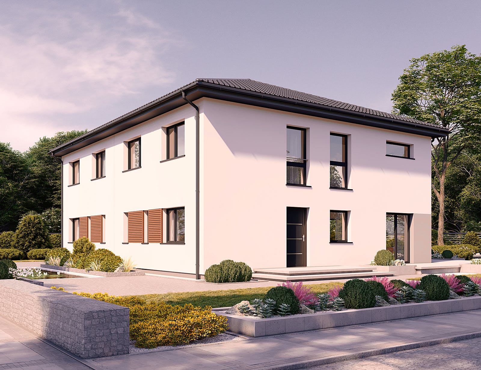 Fertighaus Partner 142W von Danwood Schlüsselfertig ab 253100€, Stadtvilla Außenansicht 1