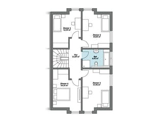 Fertighaus Partner 150 von Danwood Schlüsselfertig ab 315300€, Satteldach-Klassiker Grundriss 2