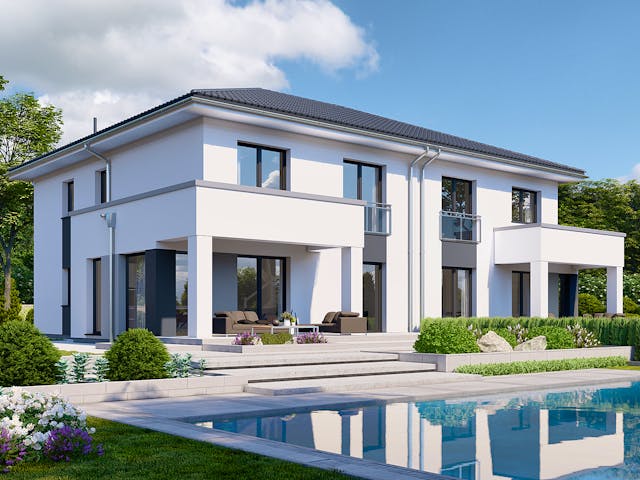 Fertighaus Partner 155W von Danwood Schlüsselfertig ab 325900€, Stadtvilla Außenansicht 1 Fertighaus Partner 155W von Danwood Schlüsselfertig ab 325900€, Stadtvilla Außenansicht 1