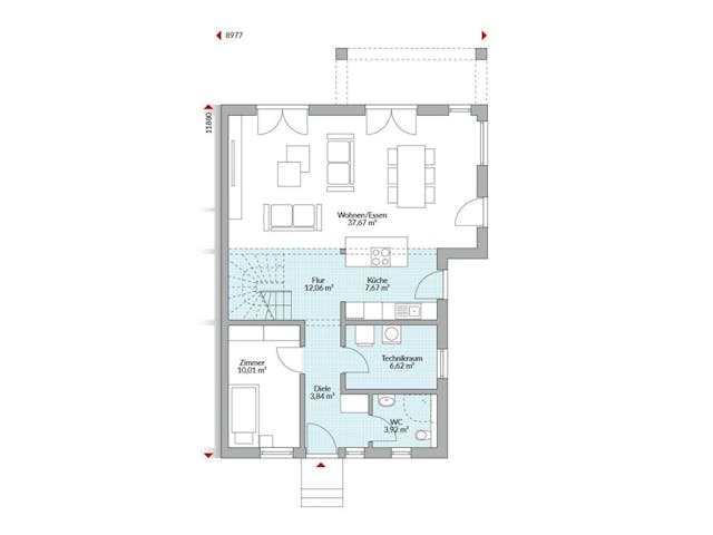 Fertighaus Partner 155W von Danwood Schlüsselfertig ab 325900€, Stadtvilla Grundriss 1