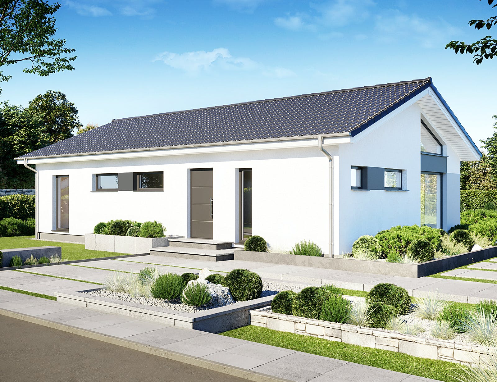 Fertighaus Perfect 113 von Danwood Schlüsselfertig ab 242800€, Bungalow Außenansicht 1