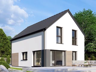 Fertighaus Point 124 von Danwood Schlüsselfertig ab 259400€, Satteldach-Klassiker Außenansicht 2