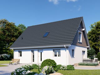 Fertighaus Point 142.1 von Danwood Schlüsselfertig ab 282700€, Satteldach-Klassiker Außenansicht 2