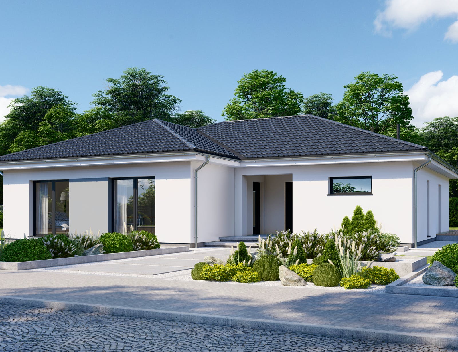 Fertighaus Privat 148 von Danwood Schlüsselfertig ab 303700€, Bungalow Außenansicht 2