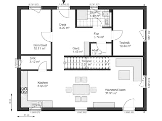 Fertighaus White&Black 165 von WHITE&BLACK Fertighäuser Schlüsselfertig ab 398757€, Satteldach-Klassiker Grundriss 2