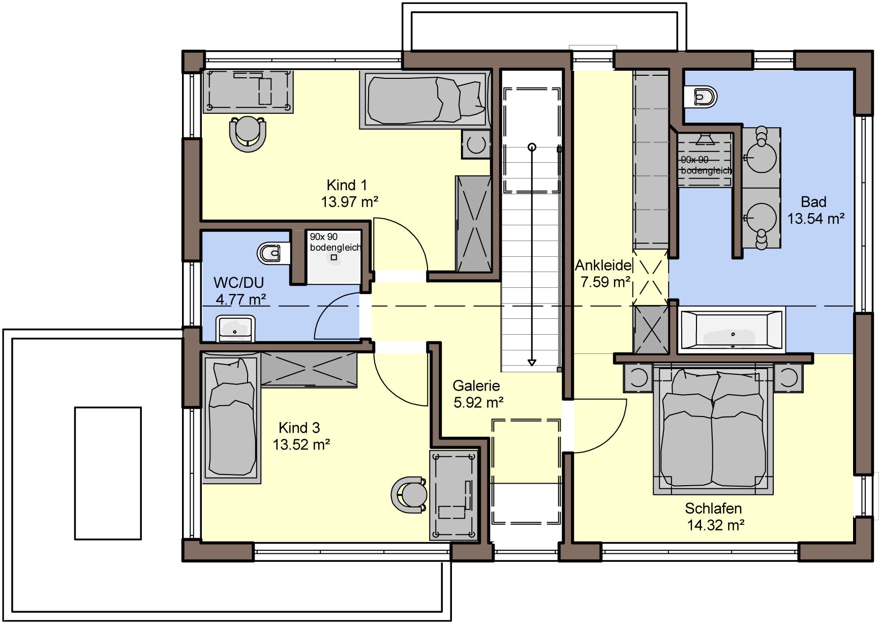 Fertighaus Deniro 155 von Büdenbender Hausbau, Satteldach-Klassiker Grundriss 2