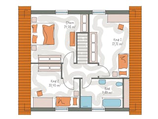 Massivhaus ICON Edition 20 von Dennert Massivhaus Ausbauhaus ab 210170€, Satteldach-Klassiker Grundriss 2