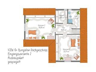 Massivhaus ICON 6+ Bungalow Ausbaupaket DG von Dennert Massivhaus Ausbauhaus ab 284530€, Bungalow Grundriss 4