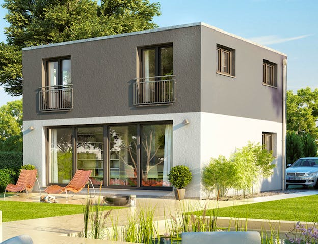 Minihaus im Bauhausstil ICON Cube von Dennert Massivhaus