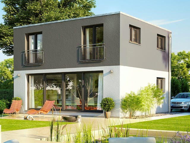 Massivhaus ICON Cube von Dennert Massivhaus Ausbauhaus ab 255600€, Cubushaus Außenansicht 2