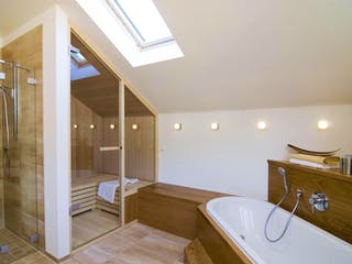 Blockhaus D168 MH Bad Vilbel von Frammelsberger R. Ingenieur-Holzbau, Satteldach-Klassiker Innenansicht 4