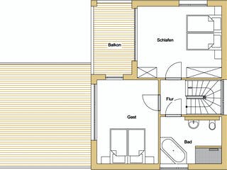 Blockhaus D109 Fehlings-Kopfmann von Frammelsberger R. Ingenieur-Holzbau, Cubushaus Grundriss 2