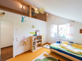 Blockhaus D183 Eisele von Frammelsberger R. Ingenieur-Holzbau, Pultdachhaus Innenansicht 5