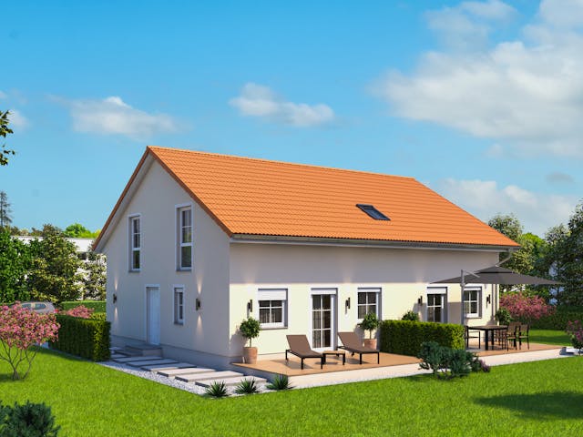 Massivhaus Haus Lübeck (2 WE) von ROTH MASSIVHAUS Schlüsselfertig ab 521700€, Satteldach-Klassiker Außenansicht 1