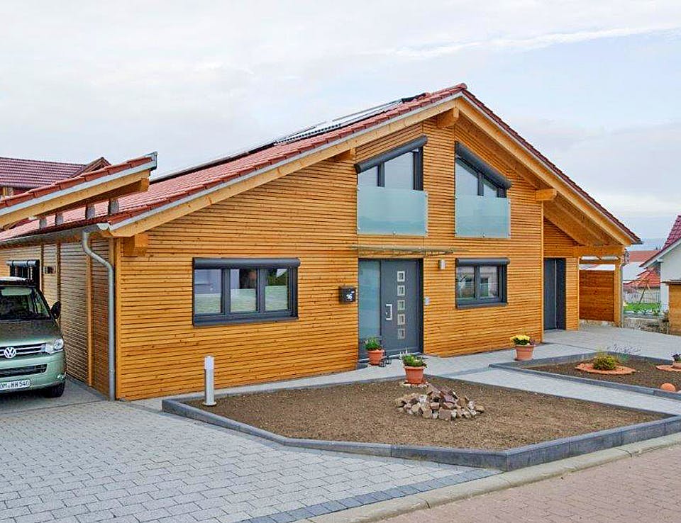 Fertighaus Haus 1 von Dörr Bio-Holzhaus, Satteldach-Klassiker Außenansicht 1