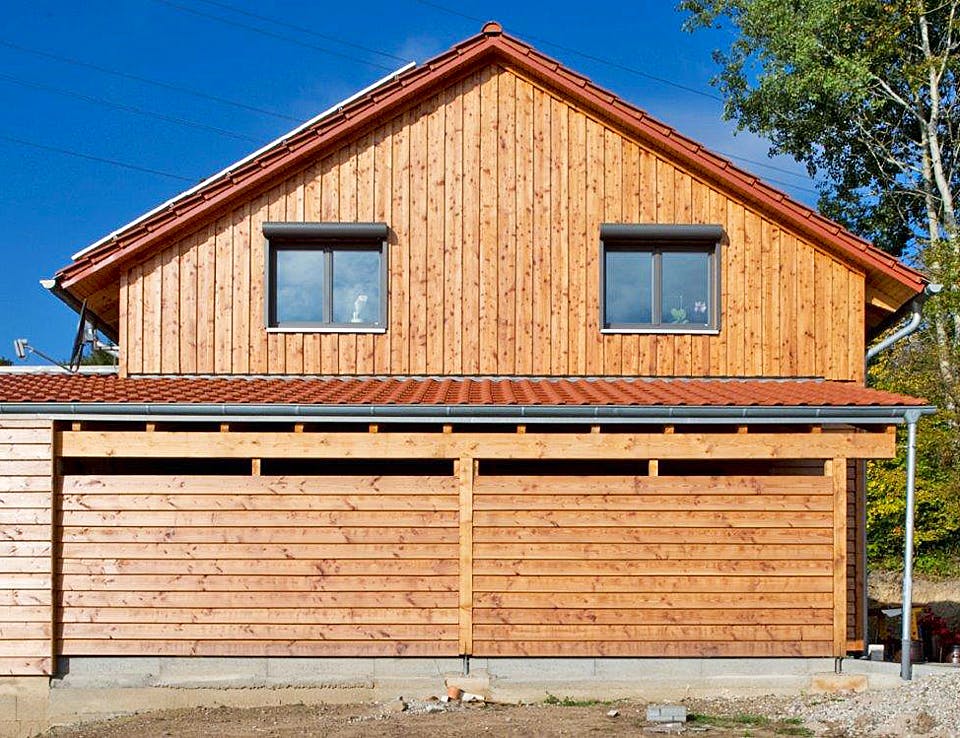 Fertighaus Haus 2 von Dörr Bio-Holzhaus, Satteldach-Klassiker Außenansicht 2