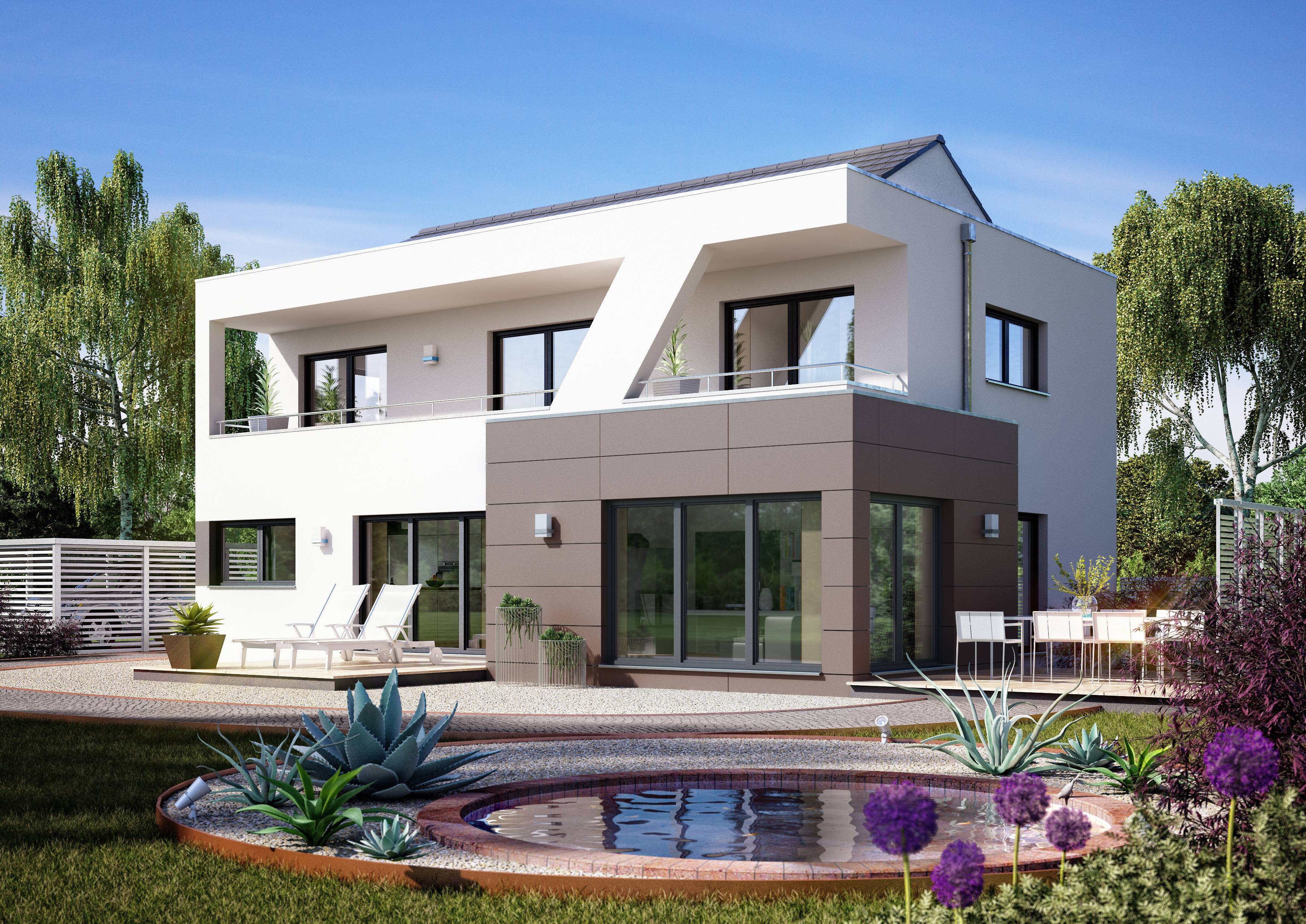 Fertighaus Domingo von Büdenbender Hausbau Schlüsselfertig ab 572379€, Cubushaus Außenansicht 1