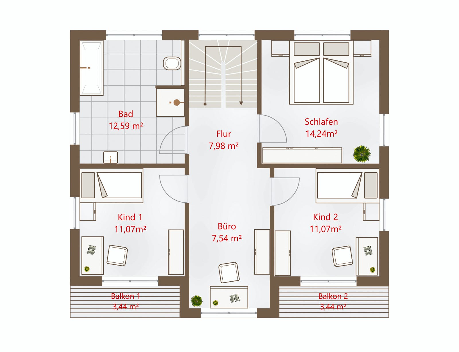 Fertighaus Hausidee 140 VPD von DREVO HAUS Schlüsselfertig ab 297800€, Pultdachhaus Grundriss 2