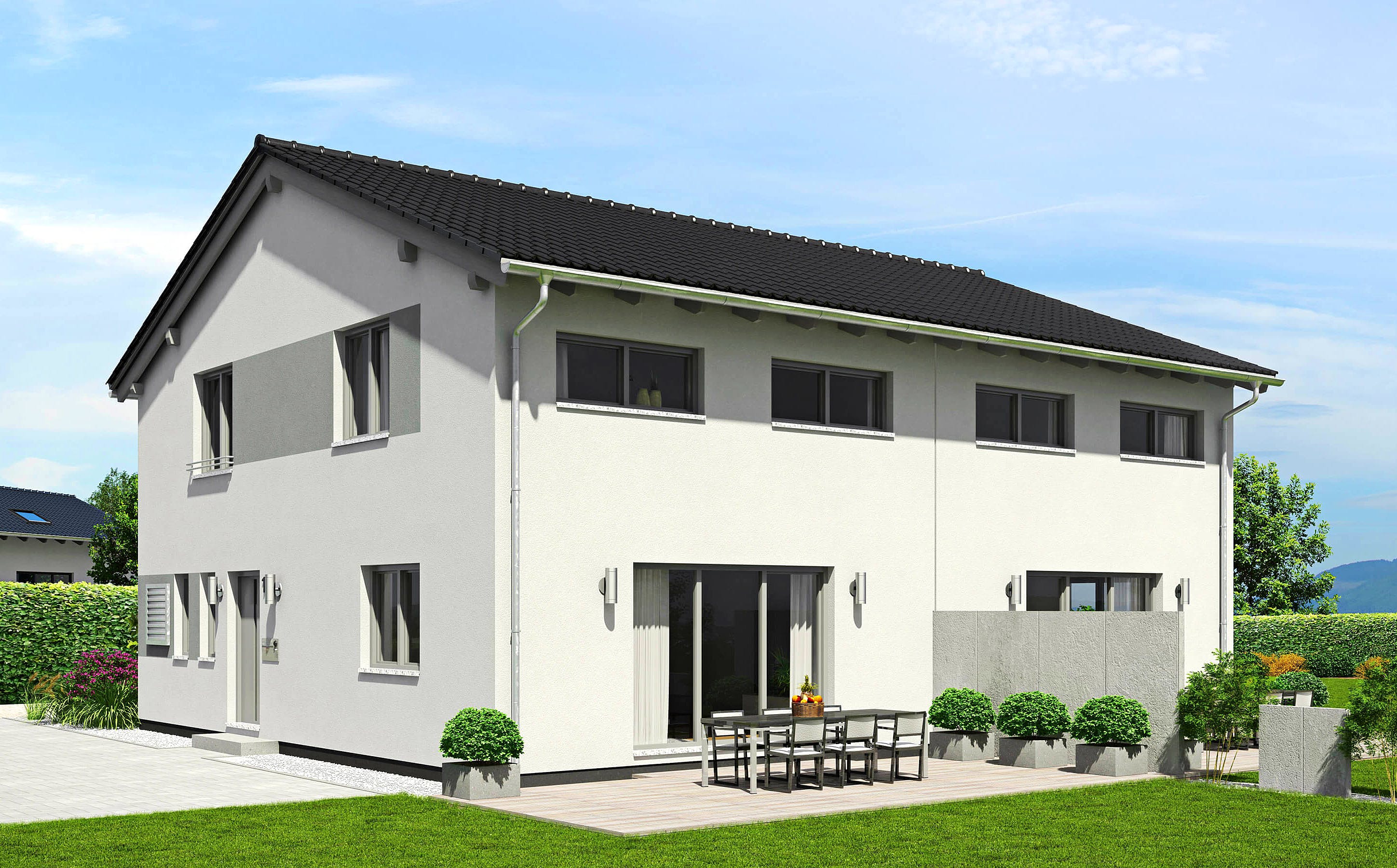 Fertighaus Duett 114 von FINGERHUT-HAUS Schlüsselfertig ab 370058€, Satteldach-Klassiker Außenansicht 2