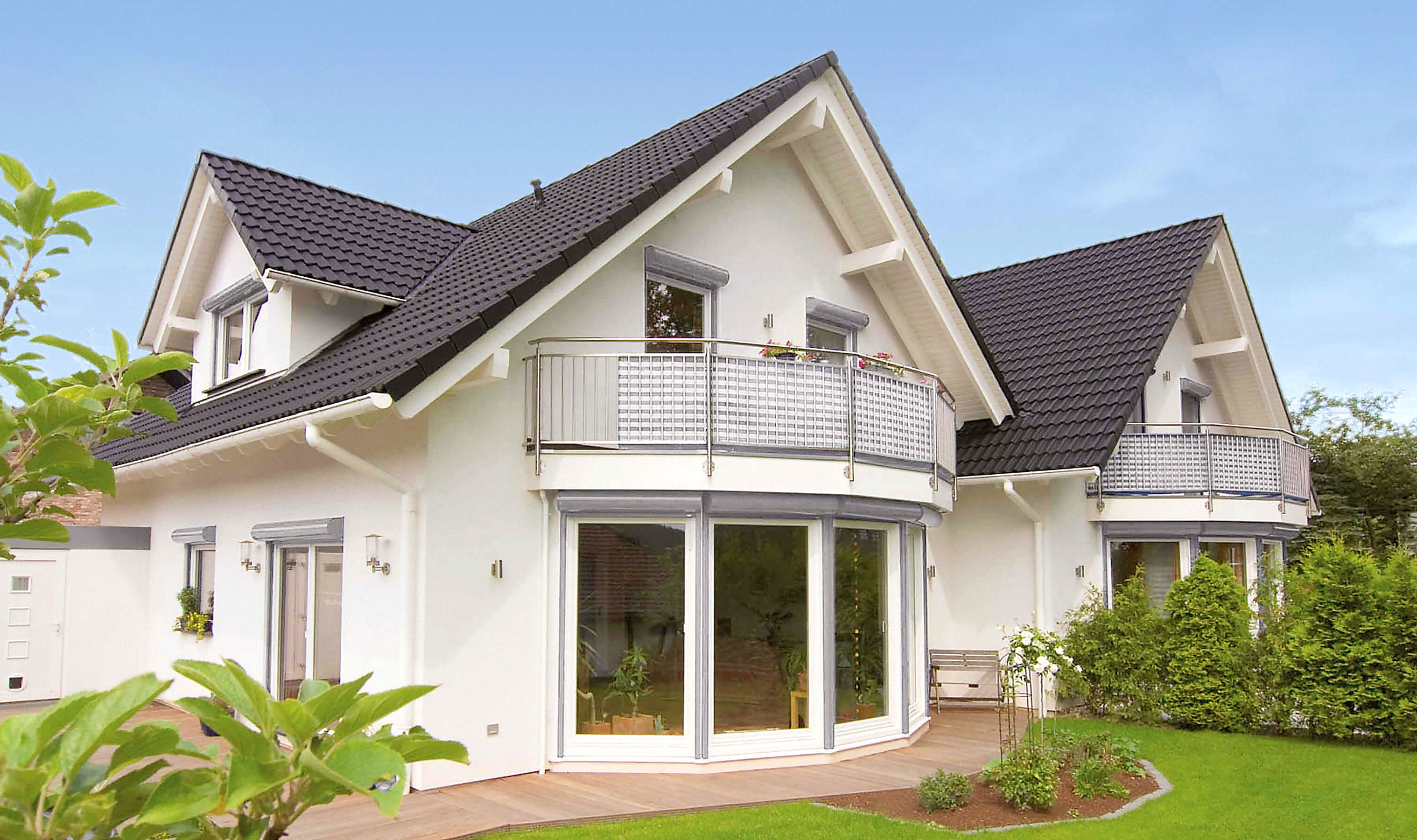 Fertighaus Duett 139 von FINGERHUT-HAUS Schlüsselfertig ab 399109€, Satteldach-Klassiker Außenansicht 2