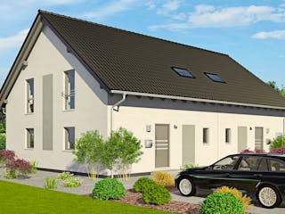 Fertighaus Duett 141 von Fingerhut Haus Schlüsselfertig ab 391465€, Satteldach-Klassiker Außenansicht 2
