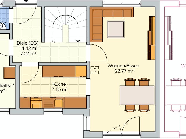 Fertighaus Doppelhaus Duett 95 von FINGERHUT-HAUS Zwei- & Mehrfamilienhäuser Schlüsselfertig ab 341248€, Grundriss 1