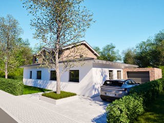 Massivhaus Entwurf PR165-71 von FAVORIT Massivhaus, Stadtvilla Außenansicht 9