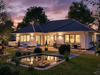 Massivhaus Breege von TIMOWA Massivhäuser Schlüsselfertig ab 382900€, Bungalow Außenansicht 2