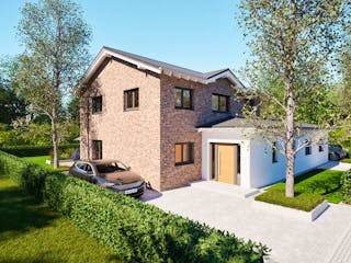Massivhaus Entwurf PR165-71 von FAVORIT Massivhaus, Stadtvilla Außenansicht 8