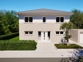 Massivhaus Entwurf CL148 von FAVORIT Massivhaus, Stadtvilla Außenansicht 5