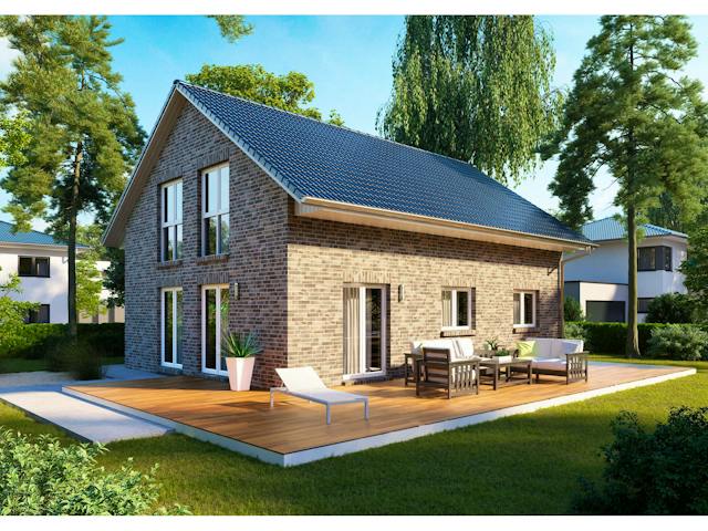 Massivhaus EINFAMILIENHAUS 135 von Kähler Massivhaus Schlüsselfertig ab 354560€, Satteldach-Klassiker Außenansicht 1