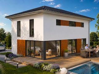 Fertighaus Stadtvilla Modern 160 W von Mein Haus Bausysteme, Stadtvilla Außenansicht 1