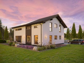 Fertighaus White&Black 220 von WHITE&BLACK Fertighäuser Ausbauhaus ab 288458€, Satteldach-Klassiker Außenansicht 1