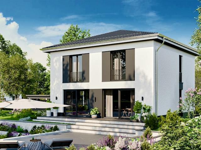 Massivhaus Stadtvilla 240 von BRALE Bau, Stadtvilla Außenansicht 1