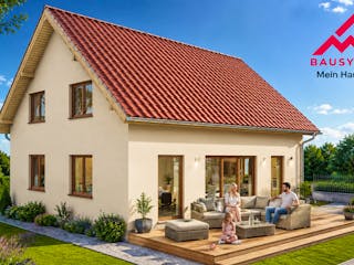 Massivhaus Trendhaus Familienglück 133 m² mit LIAPLAN  gebaut von Mein Haus Bausysteme, Satteldach-Klassiker Außenansicht 5