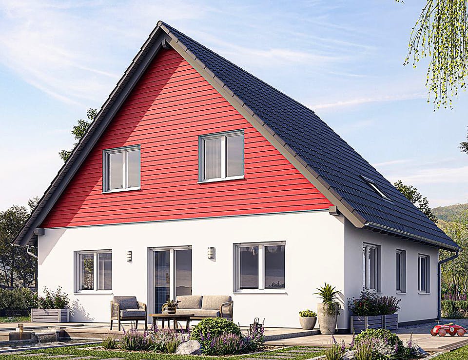 Fertighaus HAUS A100-94 von EBH Haus Schlüsselfertig ab 264400€, Satteldach-Klassiker Außenansicht 1