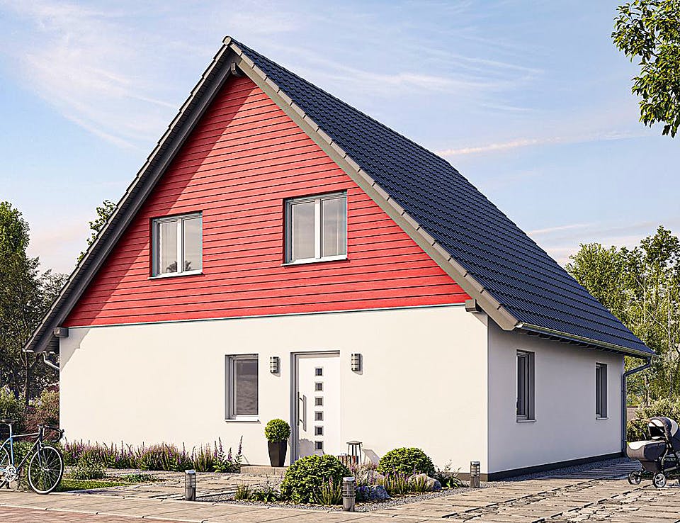 Fertighaus HAUS A100-94 von EBH Haus Schlüsselfertig ab 264400€, Satteldach-Klassiker Außenansicht 2