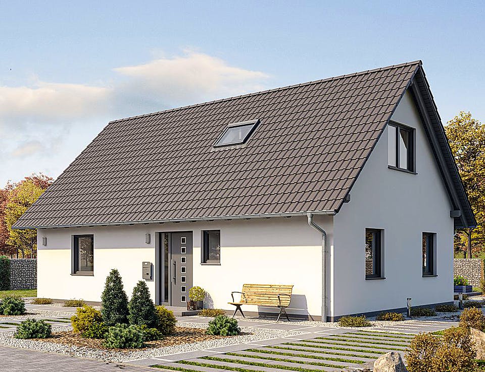 Fertighaus HAUS A71-118-G von EBH Haus Schlüsselfertig ab 271800€, Satteldach-Klassiker Außenansicht 2