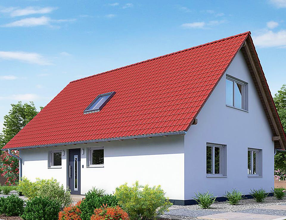 Fertighaus HAUS A77-112-G von EBH Haus Schlüsselfertig ab 292800€, Satteldach-Klassiker Außenansicht 2