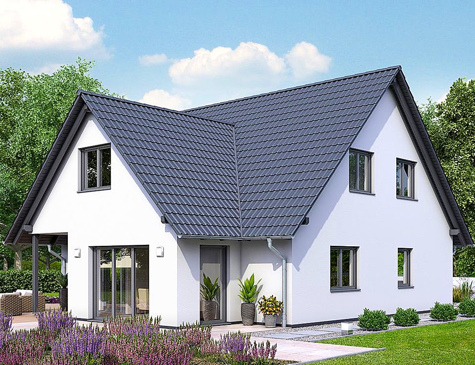 Fertighaus HAUS A94-106-G von EBH Haus Schlüsselfertig ab 319100€, Satteldach-Klassiker Außenansicht 2