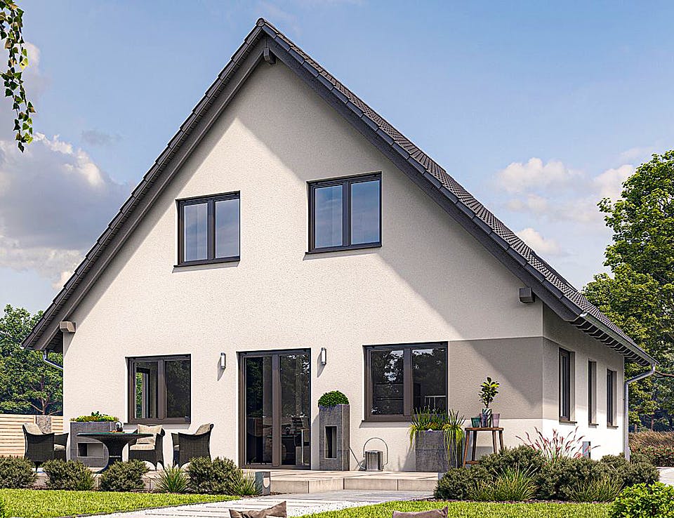 Fertighaus HAUS A94-94 von EBH Haus Schlüsselfertig ab 252300€, Satteldach-Klassiker Außenansicht 2